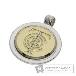 Tiffany Co Logo Coin Pendant Top Silver Yellow Gold